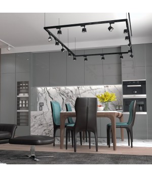 358733 PORT NT21 120 черный/хром Трехфазный трековый светодиодный светильник IP20 LED 4000K 20W 100-265V KNOF-foto3