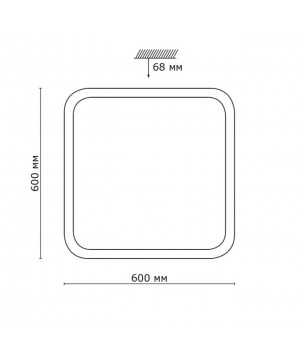 2014/F PALE SN 100 Светильник пластик/белый/хром LED 90Вт 3200-4200-6200K 600х600 IP43 пульт ДУ KVADRI-foto2