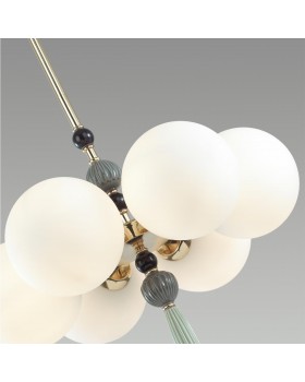 5405/6 MODERN ODL_EX23 35 золотой/серый/зеленый/белый матовый металл/керамика/ткань Люстра E14 6*40W PALLE-foto6