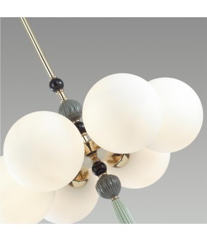 5405/6 MODERN ODL_EX23 35 золотой/серый/зеленый/белый матовый металл/керамика/ткань Люстра E14 6*40W PALLE-foto6