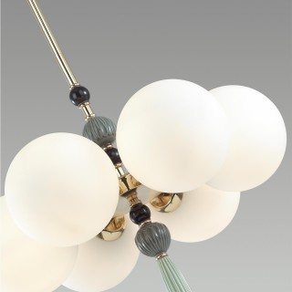 5405/6 MODERN ODL_EX23 35 золотой/серый/зеленый/белый матовый металл/керамика/ткань Люстра E14 6*40W PALLE-foto6