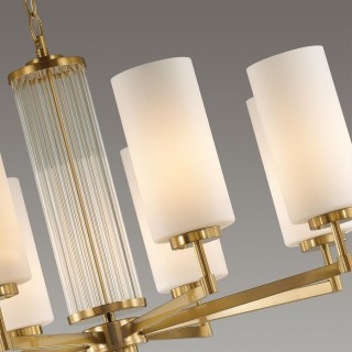 4990/8 HALL ODL23 403 матов. золотой/белый/стекло Люстра E27 8*40W KASALI-foto6