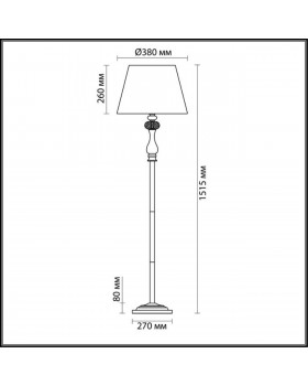 3390/1F CLASSIC ODL17 499 мат. зол/абажур ткань/хрусталь Торшер E14 40W 220V AURELIA-foto2