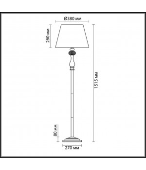 3390/1F CLASSIC ODL17 499 мат. зол/абажур ткань/хрусталь Торшер E14 40W 220V AURELIA-foto2