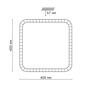 2035/DL PALE SN 080 Светильник пластик/белый/прозрачный LED 48Вт 3000-6000K 400х400 IP43 пульт ДУ KAROLA-foto2