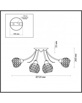 5266/8C COMFI LN23 194 античная латунь Люстра потолочная E14 8*40W 220V TULA-foto2