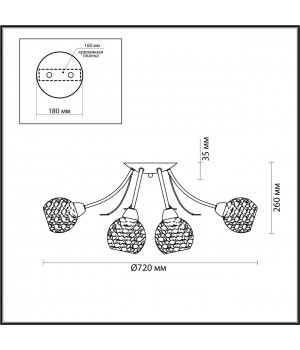 5266/8C COMFI LN23 194 античная латунь Люстра потолочная E14 8*40W 220V TULA-foto2