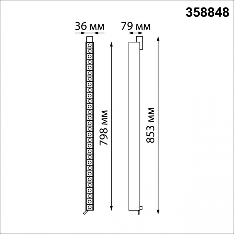 358848 PORT NT22 115 белый Светильник трехфазный трековый светодиодный IP20 LED 4000K 40W 220V ITER