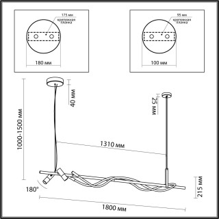 4397/40L HIGHTECH ODL23 103 черный/античная бронза/металл/канат Подвесной св-к IP20 LED 40W 1580Лм 3000K CORDA-foto2