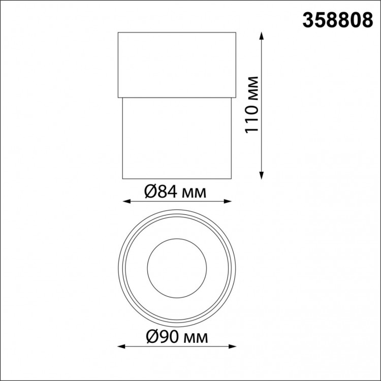 358808 OVER NT21 186 белый Светильник накладной светодиодный IP20 LED 10W 850Лм 4000K 220V GESSO