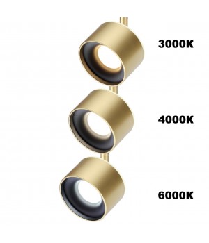 358975 PORT NT22 079 бронза св. Светильник трековый однофазный трехжильный с переключ. цв. температуры IP20 LED 3000К\4000К\6000К 12W вниз + 3W вверх-foto5