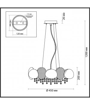 4636/4 CLASSIC ODL20 445 золото/хрусталь/металл Люстра E14 4*40W 220V ULLA-foto2