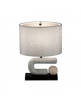 5410/1TA MODERN ODL_EX23 31 черный матов./серый металл/полирезин/ткань Настольная лампа E27 1*60W BAGEL-foto6