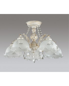 3126/5C COMFI LN16 201 белый с золотой патиной Люстра потолочная E27 5*60W 220V CASETTA-foto3