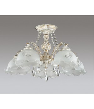 3126/5C COMFI LN16 201 белый с золотой патиной Люстра потолочная E27 5*60W 220V CASETTA-foto3