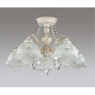 3126/5C COMFI LN16 201 белый с золотой патиной Люстра потолочная E27 5*60W 220V CASETTA-foto3