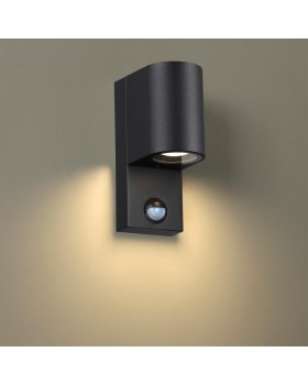 4390/1W HIGHTECH ODL23 561 черный/металл/пвх стойкий к УФ излучению Настенный светильник с датчиком движения IP44 LED GU10 7W MOTTO-foto3