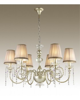 3390/6 CLASSIC ODL17 469 мат. зол/серебр. патина/декор хрусталь Люстра E14 6*40W 220V AURELIA-foto4