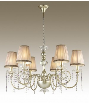 3390/6 CLASSIC ODL17 469 мат. зол/серебр. патина/декор хрусталь Люстра E14 6*40W 220V AURELIA-foto4