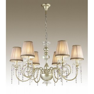 3390/6 CLASSIC ODL17 469 мат. зол/серебр. патина/декор хрусталь Люстра E14 6*40W 220V AURELIA-foto4