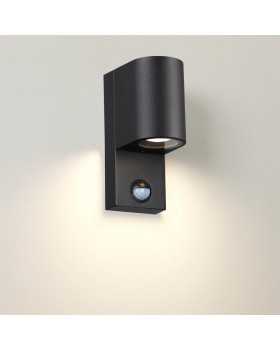 4390/1W HIGHTECH ODL23 561 черный/металл/пвх стойкий к УФ излучению Настенный светильник с датчиком движения IP44 LED GU10 7W MOTTO-foto4