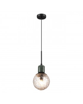 5026/1 MODERN ODL23 389 черный матовый/темно-зеленый/прозрачный металл/мрамор/стекло Подвес E14 1*40W GREENI-foto4