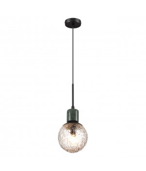 5026/1 MODERN ODL23 389 черный матовый/темно-зеленый/прозрачный металл/мрамор/стекло Подвес E14 1*40W GREENI-foto4