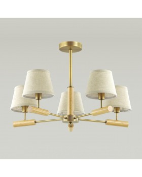 3703/5C COUNTY LN19 194 античная бронза, дерево Люстра потолочная E14 5*40W 220V ROBIN-foto3