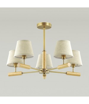 3703/5C COUNTY LN19 194 античная бронза, дерево Люстра потолочная E14 5*40W 220V ROBIN-foto3