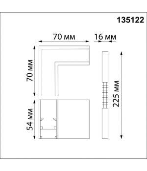 135122 SHINO NT21 043 черный Соединитель с токопроводом для шинопровода L-образный IP20 48V FLUM-foto2