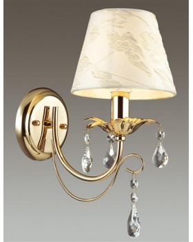 3431/1W CLASSIC ODL17 436 золото/абажур ткань/хрусталь Бра E14 40W 220V PLESANSA-foto3