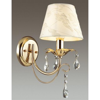 3431/1W CLASSIC ODL17 436 золото/абажур ткань/хрусталь Бра E14 40W 220V PLESANSA-foto3