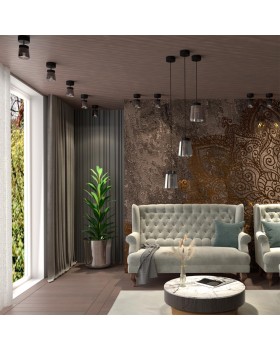 358643 OVER NT21 183 корпус черный/плафон дымчатый Светильник накладной светодиодный, длина провода 2м IP20 LED 4000K 24W 175-245V ARTIK-foto4