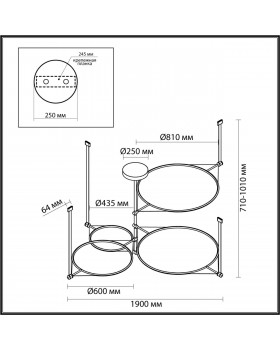4995/150L L-VISION ODL23 377 матов.золотой/черный/металл/акрил Люстра LED 150W 3000K VIKEMA-foto2