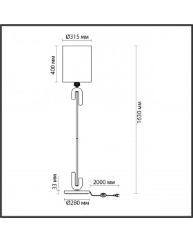 5410/1F MODERN ODL_EX23 31 черный матов./бежевый/серый металл/полирезин/ткань Торшер E27 1*60W BAGEL-foto2