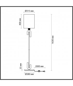 5410/1F MODERN ODL_EX23 31 черный матов./бежевый/серый металл/полирезин/ткань Торшер E27 1*60W BAGEL-foto2