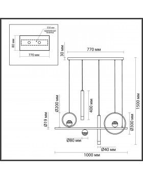 4357/57L HIGHTECH ODL23 229 черный/античная бронза/металл Подвесной светильник с раздельным включением IP20 LED 57W 2565Лм 3000K TEANA-foto2