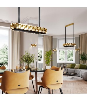 4993/80LA L-VISION ODL23 373 золотой/черный/металл/акрил Люстра LED 80W 3000K ASTURO-foto4