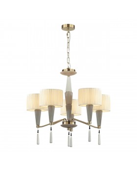 5403/5 CLASSIC ODL_EX23 33 бронзовый/светло-коричневый/кремовый металл/керамика/ткань Люстра E14 5*40W LATTE-foto7