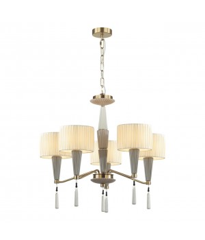 5403/5 CLASSIC ODL_EX23 33 бронзовый/светло-коричневый/кремовый металл/керамика/ткань Люстра E14 5*40W LATTE-foto7