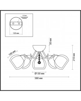 3071/5C COMFI LN16 055 хром Люстра потолочная E27 5*40W 220V BRINNA-foto2