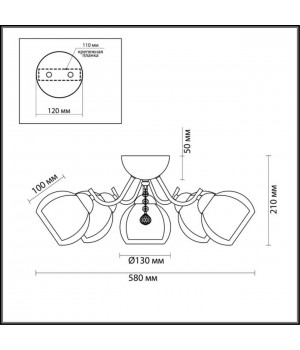3071/5C COMFI LN16 055 хром Люстра потолочная E27 5*40W 220V BRINNA-foto2