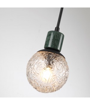 5026/1 MODERN ODL23 389 черный матовый/темно-зеленый/прозрачный металл/мрамор/стекло Подвес E14 1*40W GREENI-foto5