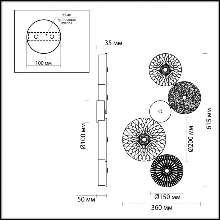 5412/26WL L-VISION ODL_EX23 9 золотой/разноцветный металл/стекло Бра LED 26W 4000K CARAMELLA