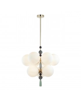 5405/9 MODERN ODL_EX23 35 золотой/серый/зеленый/белый матовый металл/керамика/стекло Люстра E14 9*40W PALLE-foto5