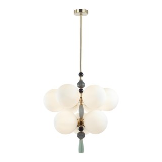 5405/9 MODERN ODL_EX23 35 золотой/серый/зеленый/белый матовый металл/керамика/стекло Люстра E14 9*40W PALLE-foto5