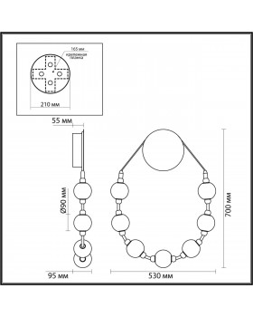 5007/25WL L-VISION ODL23 421 хром/прозрачный/металл/акрил Бра LED 25W 4000K 1555Лм CRYSTAL-foto2