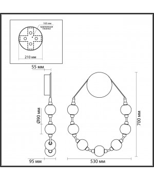 5007/25WL L-VISION ODL23 421 хром/прозрачный/металл/акрил Бра LED 25W 4000K 1555Лм CRYSTAL-foto2