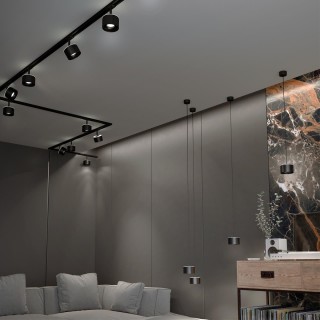 358974 PORT NT22 079 черный Светильник трековый однофазный трехжильный с переключ. цв. температуры IP20 LED 3000К\4000К\6000К 12W вниз + 3W вверх 110--foto4