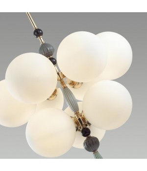 5405/9 MODERN ODL_EX23 35 золотой/серый/зеленый/белый матовый металл/керамика/стекло Люстра E14 9*40W PALLE-foto6